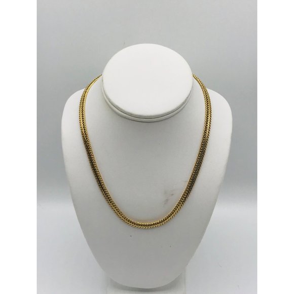 DM 10kgp herringbone chain fold over clasp 18” necklace - Picture 1 of 5
